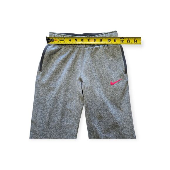Nike Dri Fit Women Therma Fleece Pants Grey Pink Swoosh Small - Picture 4 of 6